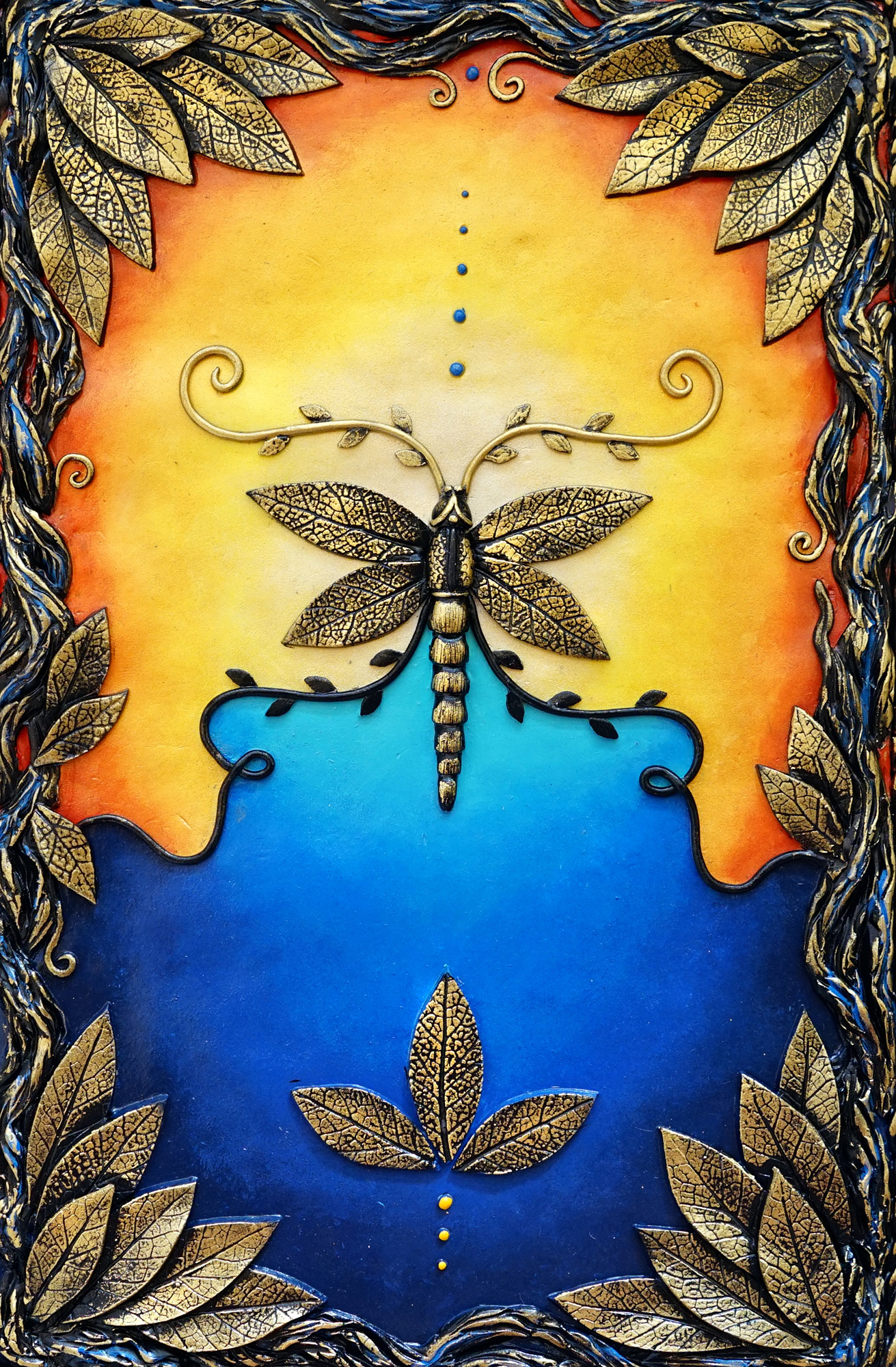 Making a Dragonfly Notebook Cover from Polymer Clay