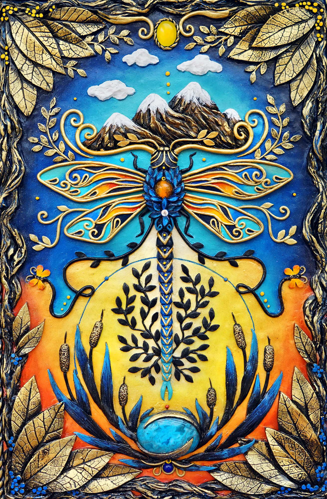 Making a Dragonfly Notebook Cover from Polymer Clay