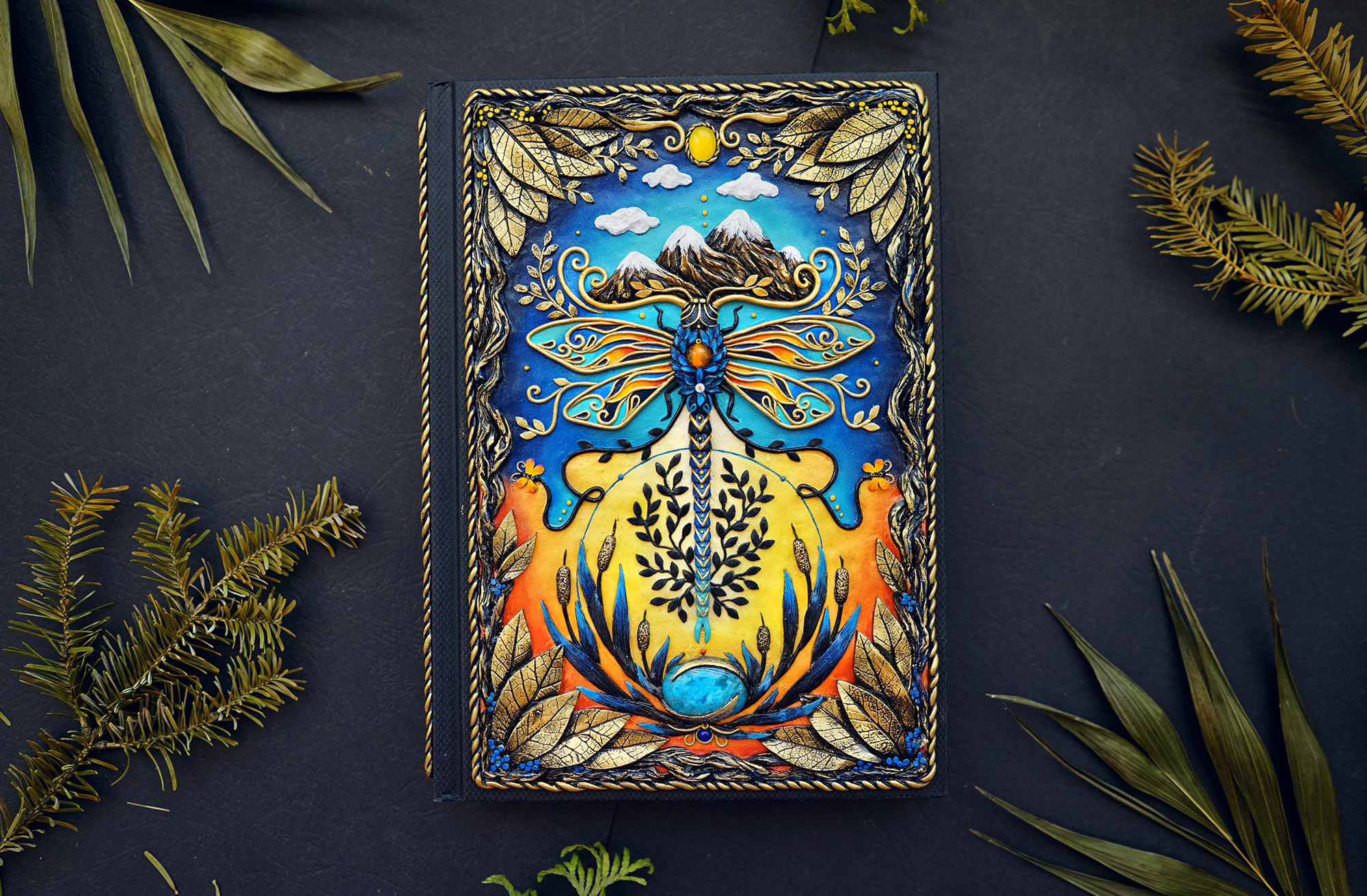 Making a Dragonfly Notebook Cover from Polymer Clay! 