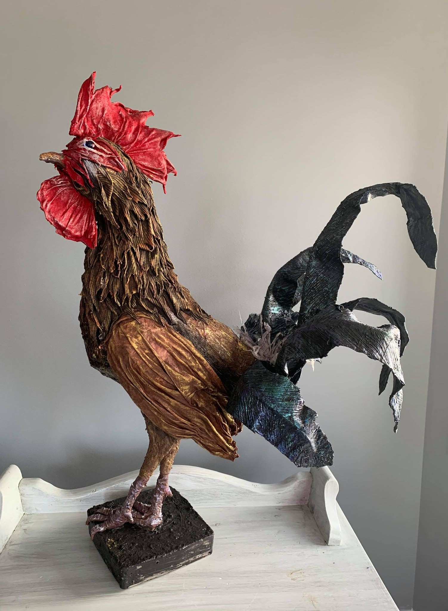How to Create a Garden Rooster with Fabric Hardener! w/ Bev Oliwa