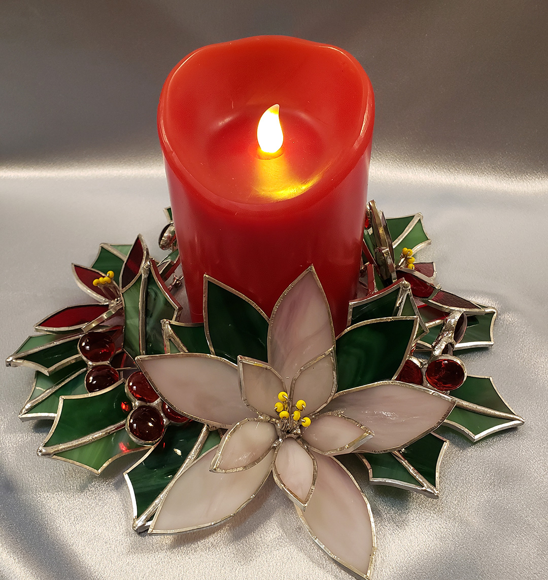 Stained Glass Poinsettia Wreath with Cheryl Peterson